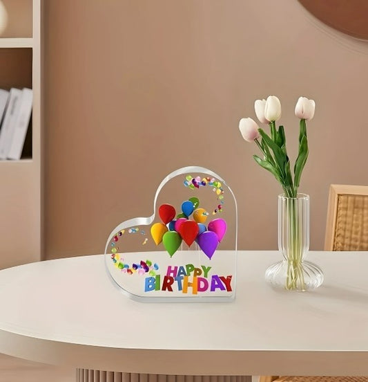 Heart-Shaped Acrylic Birthday Decoration