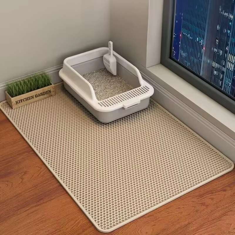 Waterproof Cat Litter Mat 60x90cm - Nonslip & Washable Double Layer Design