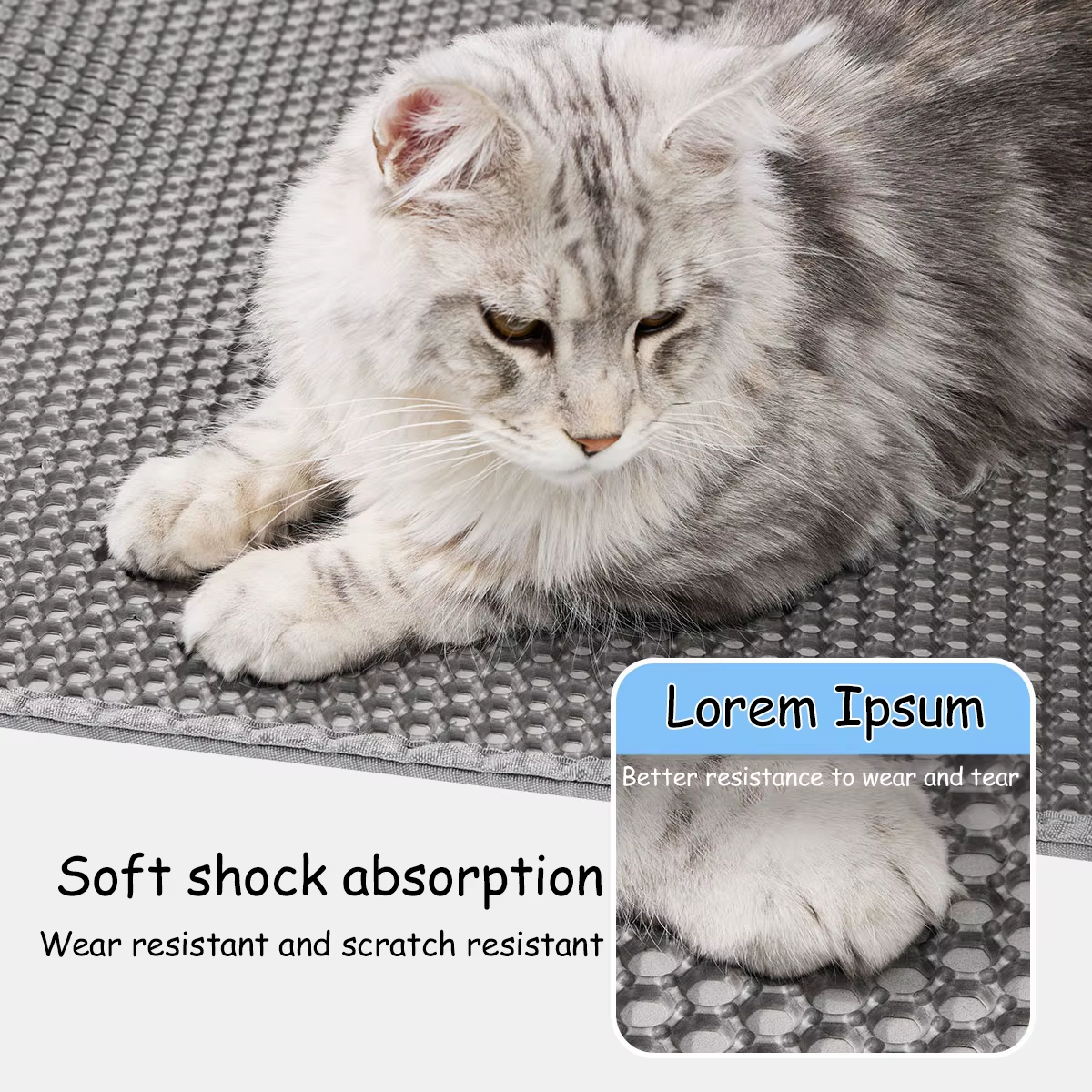 Waterproof Cat Litter Mat 60x90cm - Nonslip & Washable Double Layer Design