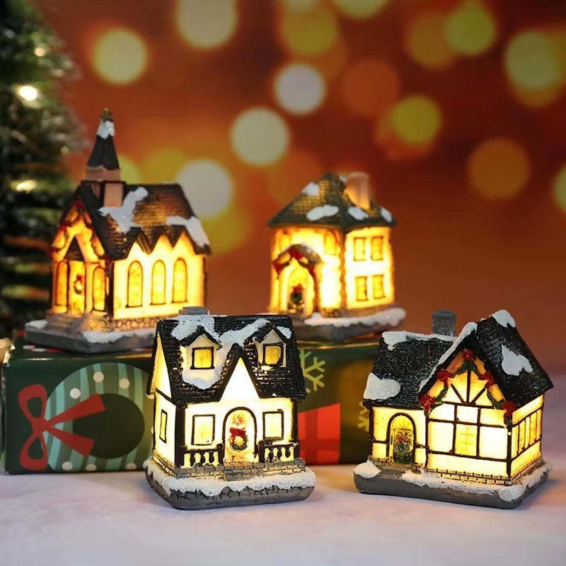 Charming Resin House Christmas Decor - Perfect Holiday Gift Ornaments