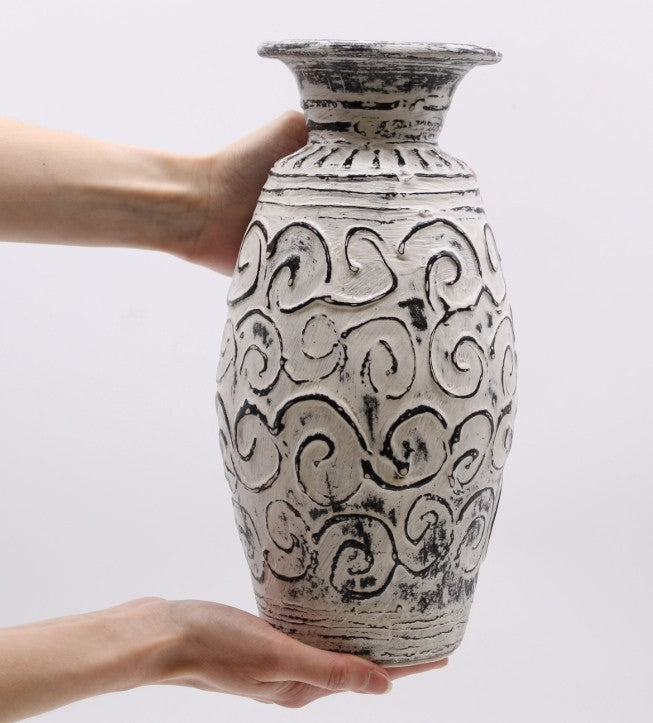 Ceramic Vases for dried arranging - Indonesian - Fairly Traded - Swirls shapes