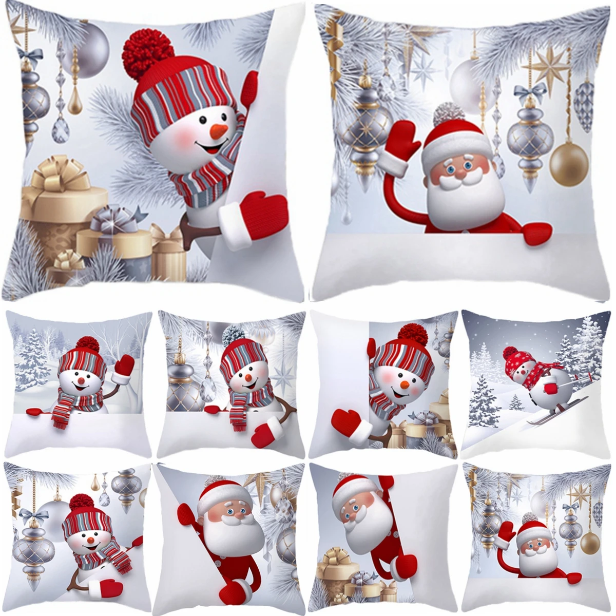 Merry Christmas Cushion Cover - Festive Home Decor