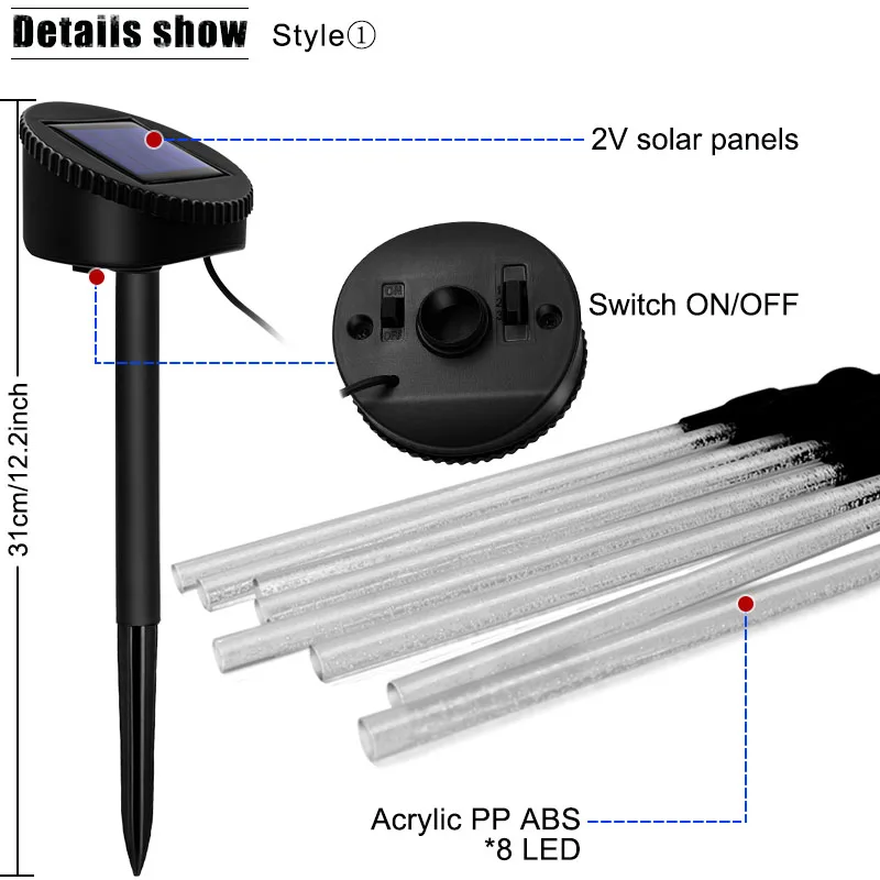 Waterproof Solar Garden Pathway Lights for Outdoor Landscape Decoration