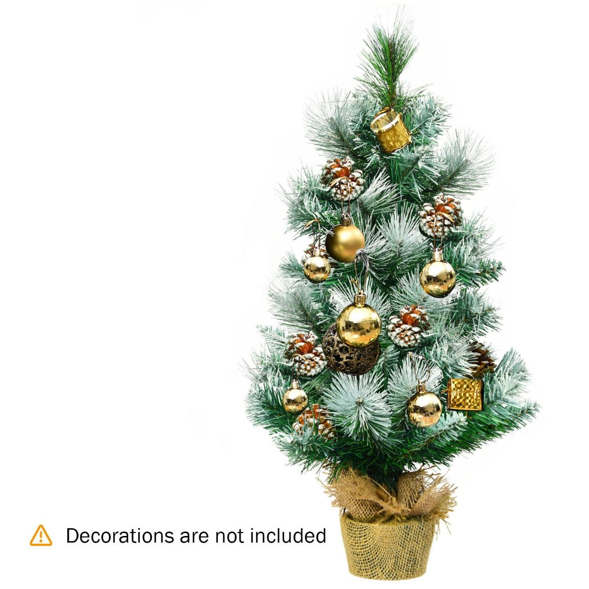 2ft Snow Flocked Pine Christmas Tree with Pine Cones - Festive Decor
