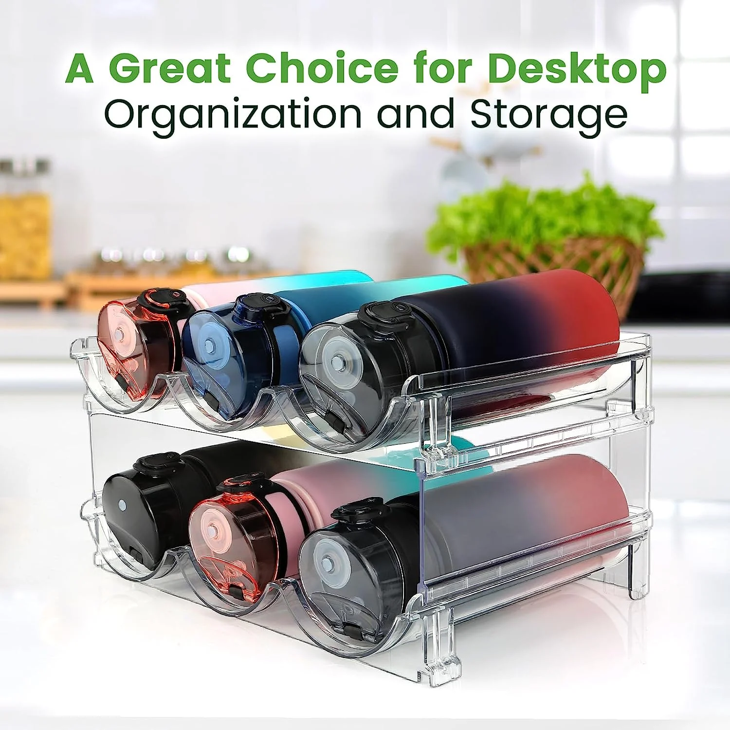 2-Pack Stackable Water Bottle Organizer - Declutter Your Cabinets! 💧✨