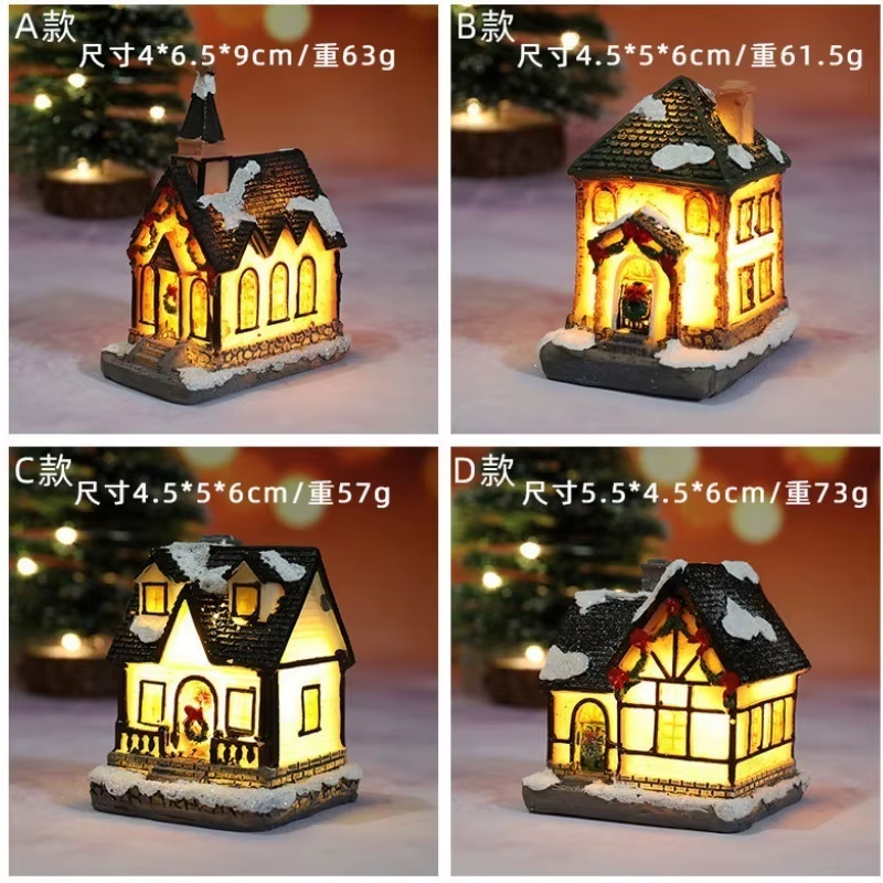 Charming Resin House Christmas Decor - Perfect Holiday Gift Ornaments