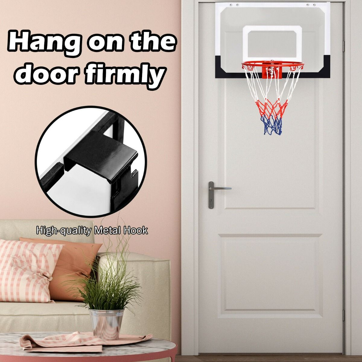 Mini Basketball Hoop with Shatterproof Backboard for Kid, Teen, Adult
