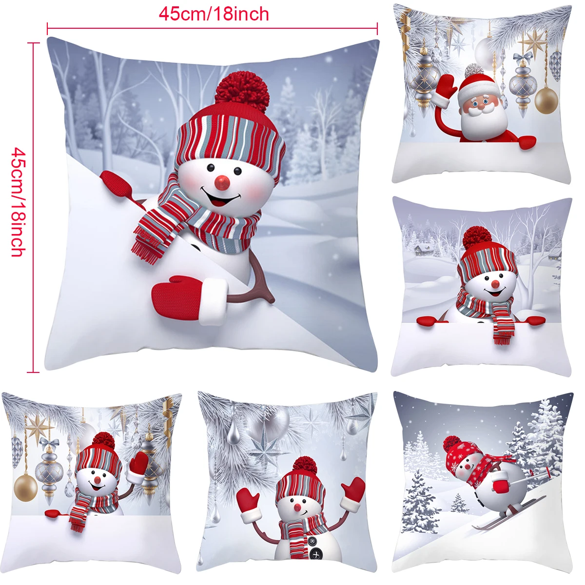 Merry Christmas Cushion Cover - Festive Home Decor