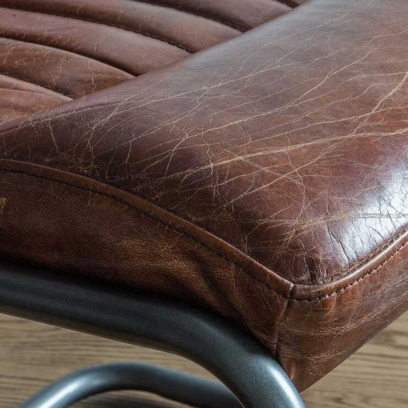 Capri Brown Leather Cantilever Dining Chair