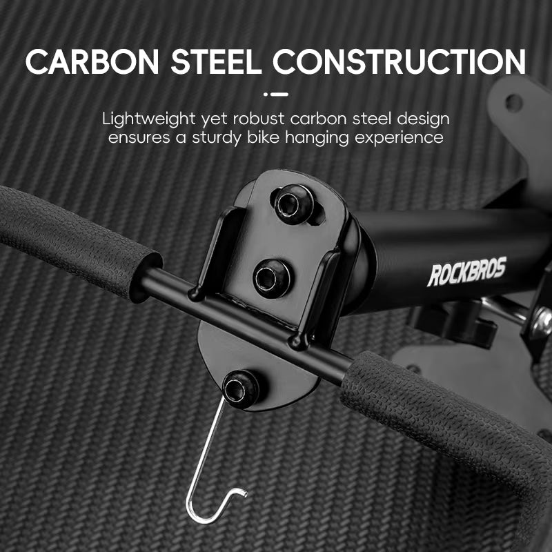 Adjustable Wall-Mount Bike Rack - Heavy-Duty Horizontal Hook for MTB and Road Bikes - Space-Saving Garage Solution