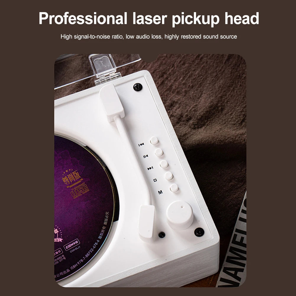 Versatile Home Music Player - Rechargeable CD Player with Bluetooth 5.0, Remote Control, USB & AUX Support - Perfect for Desktop Decor