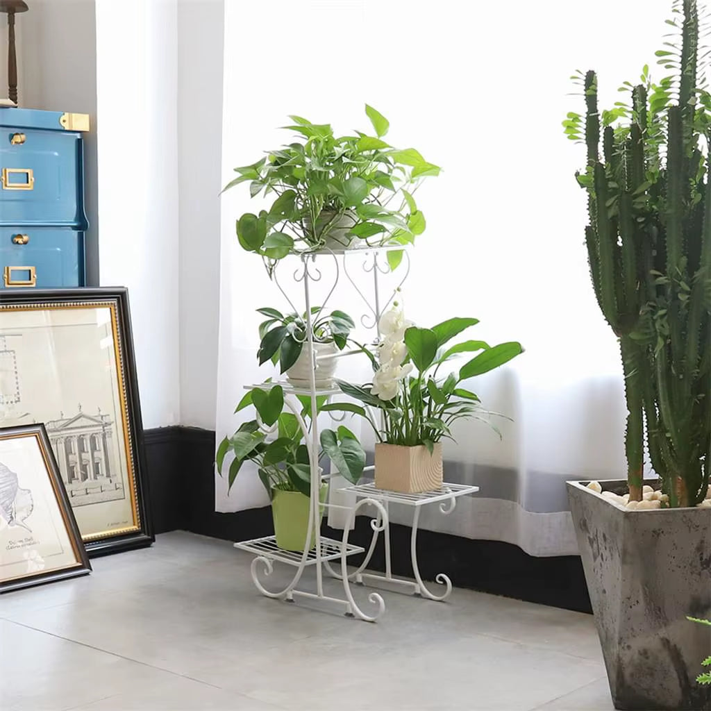 4 Tier 4 Potted Metal Plant Stand