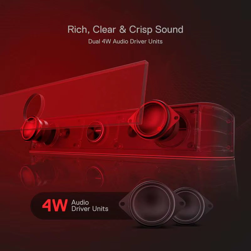 RGB USB Desktop Soundbar - 2.0 Channel Computer Speaker with Dynamic Audio-Light Sync