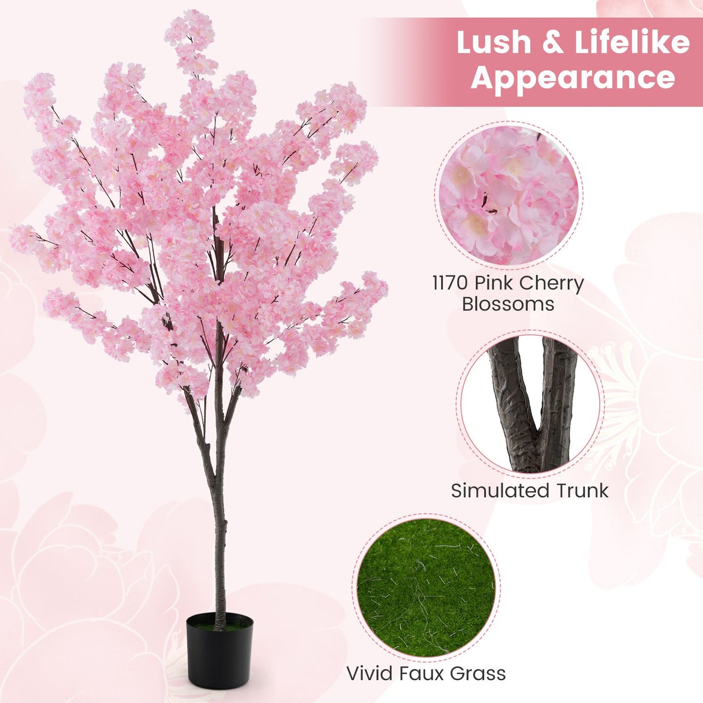 Artificial Cherry Blossom Tree - 190 cm