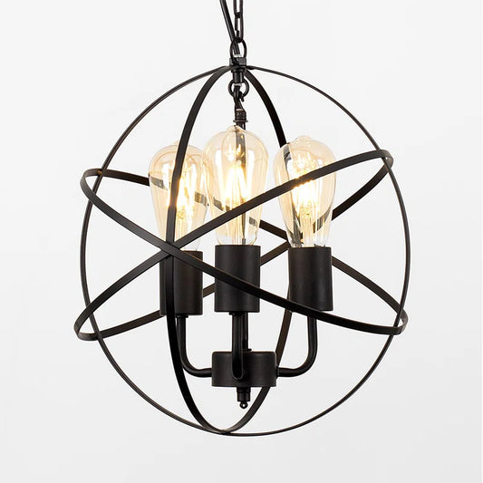 Glenview 3 - Light Matt Black Sphere Pendant