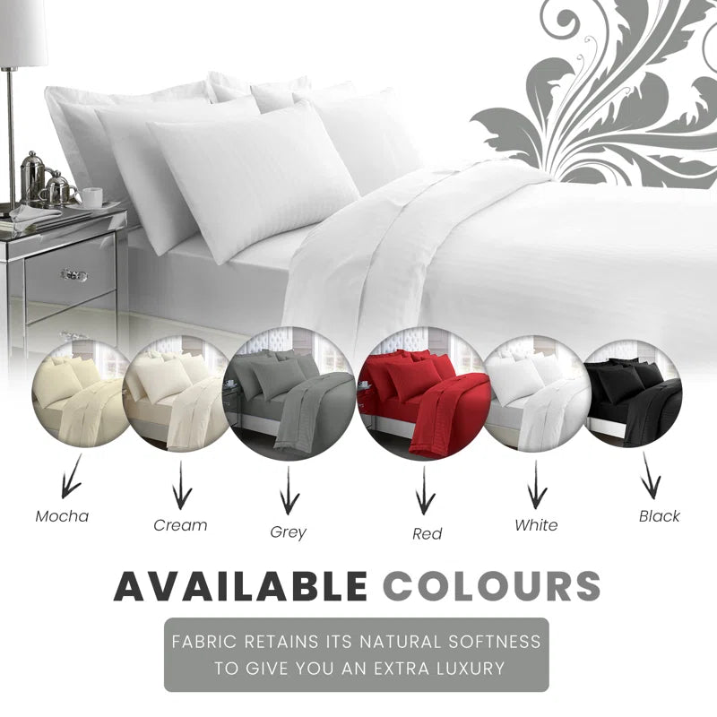 Cotton Striped Duvet Cover with Pillowcases