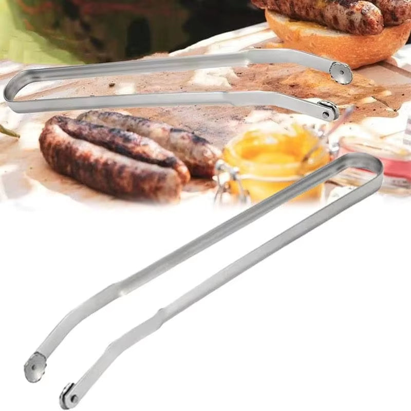 BBQ Sausage Turning Tongs - Stainless Steel Non-stick 