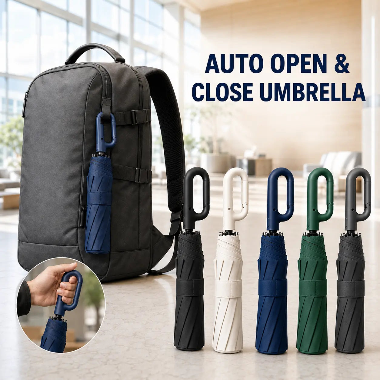 Compact Automatic Folding Umbrella - Windproof & Waterproof Travel Umbrella for Men & Women, Perfect for Outdoor Adventures and Daily Use