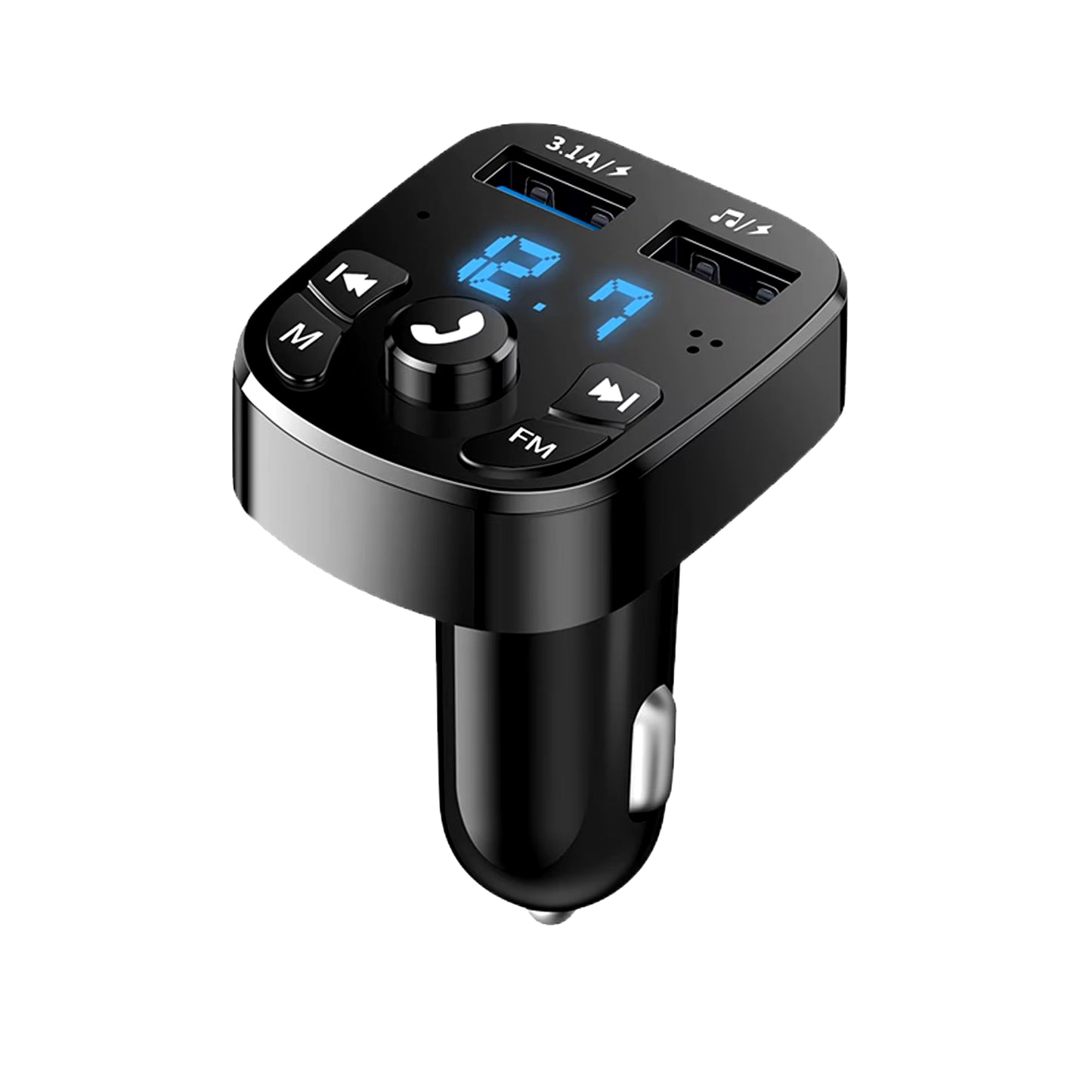 Revolutionary Car Bluetooth 5.0 FM Transmitter & Dual USB Fast Charger - MP3 Receiver with 3.1A Charging Power!