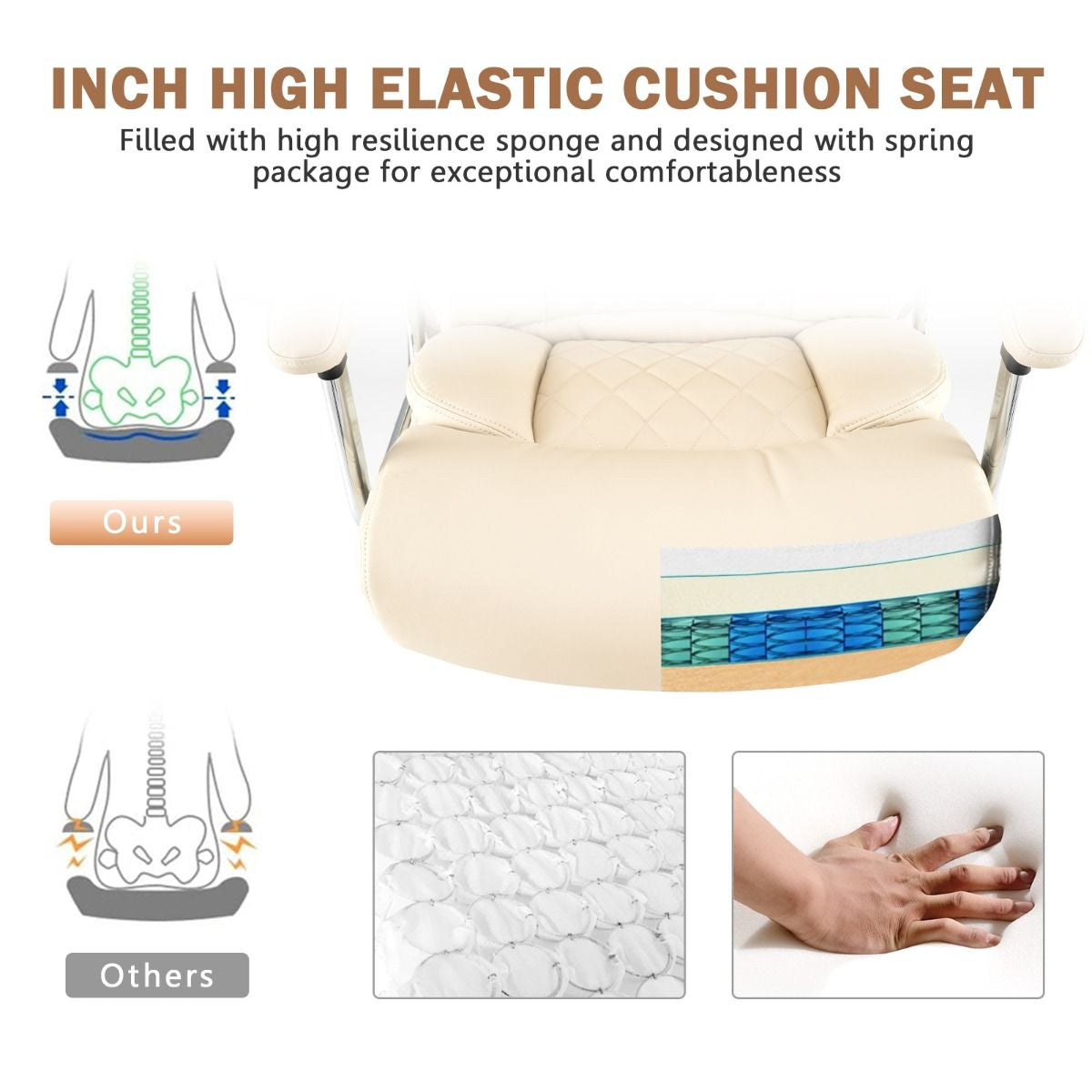 Executive Leather Office Chair with Rocking Functionality and Armrests