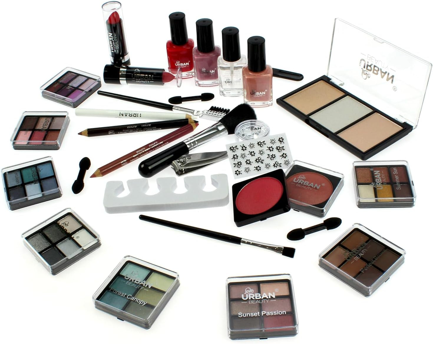 Urban Beauty Divine Vegan French Manicure Makeup Collection – 76-Piece Ultimate Vanity Set