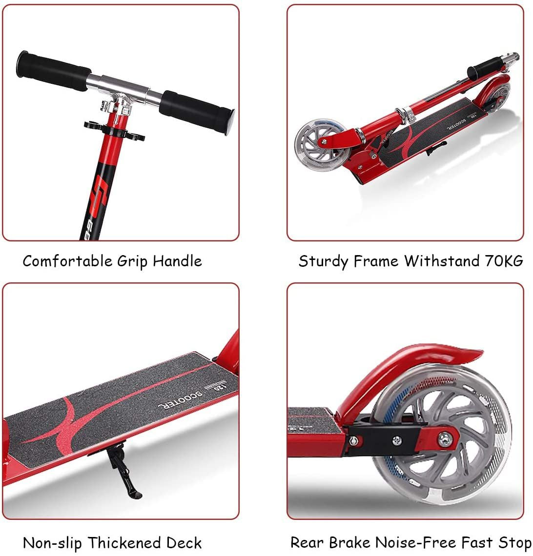 Kids Aluminum Folding Stunt Scooter with LED Wheels