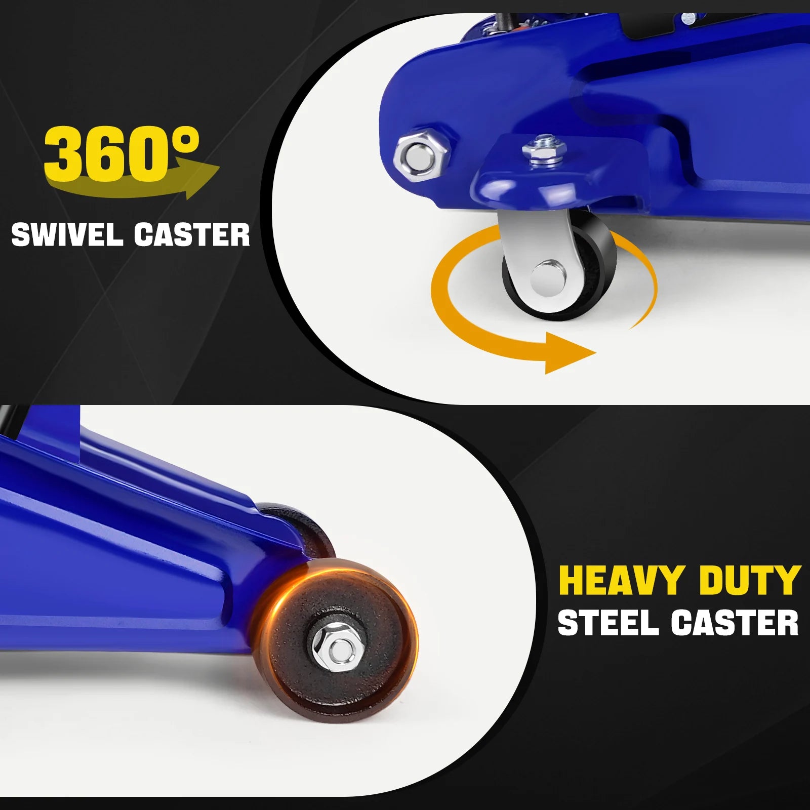 Hydraulic Trolley Floor Jack 2 Ton Portable Heavy Duty Car Lift with Carry Case Steel Handle Profile Tyre Repair Tools