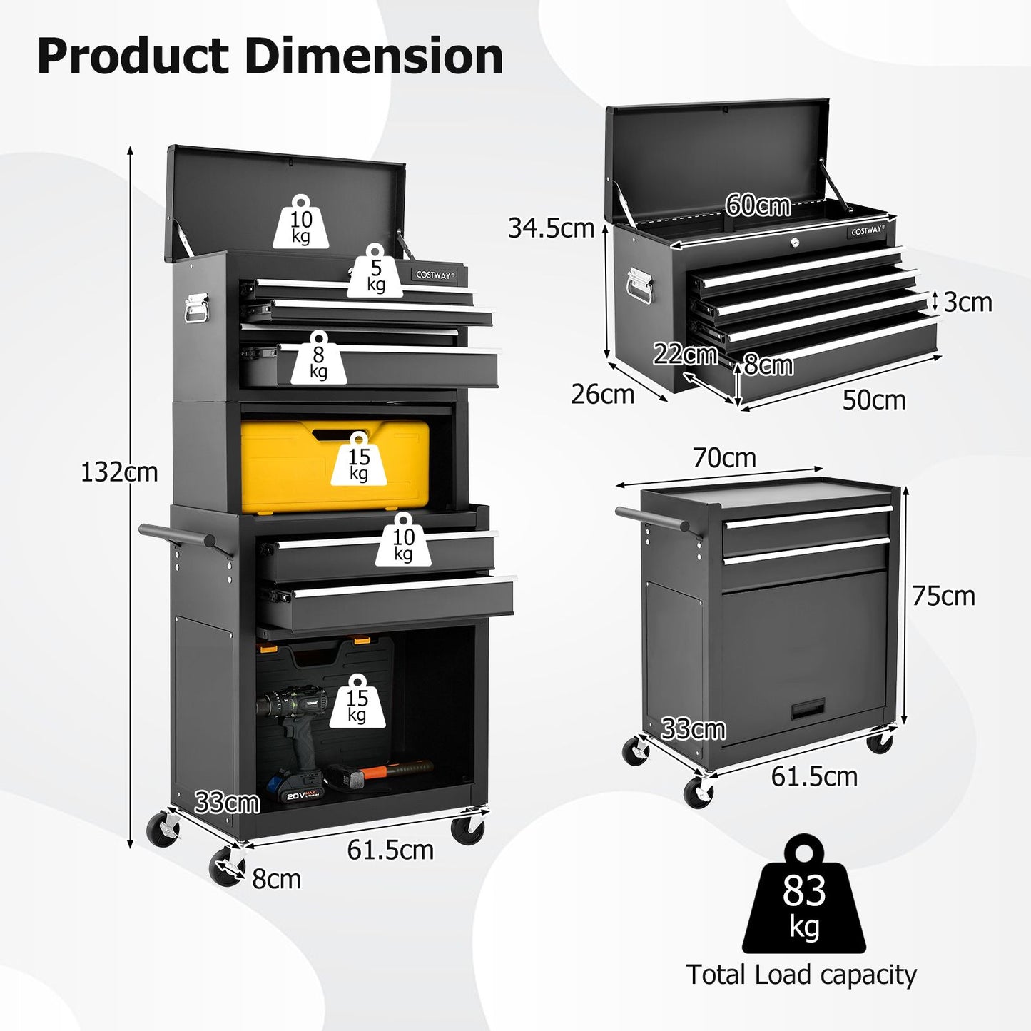 Premium Lockable Tool Storage Cabinet with Handle, Drawers, Wheels & EVA Liner for Ultimate Organization