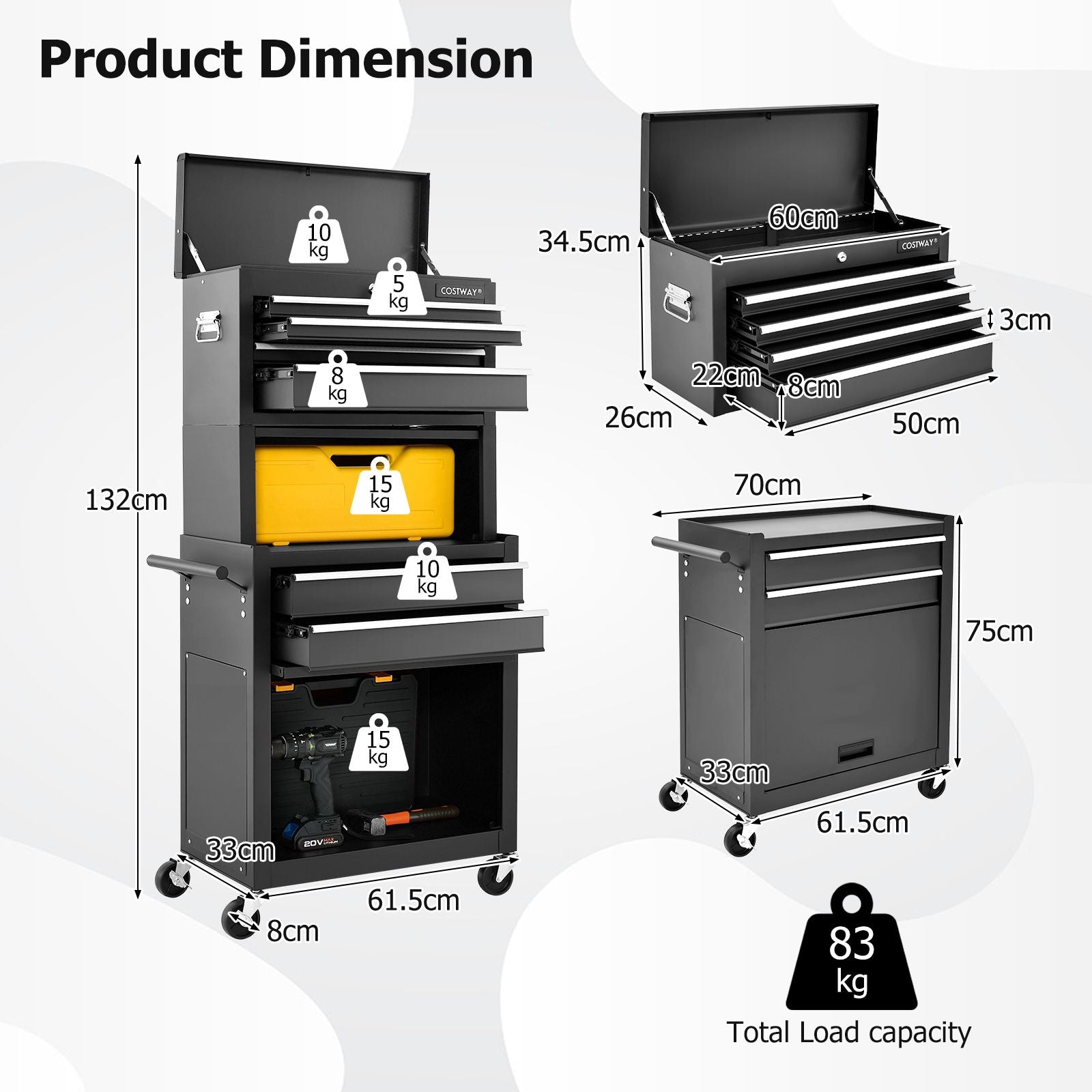Premium Lockable Tool Storage Cabinet with Handle, Drawers, Wheels & EVA Liner for Ultimate Organization