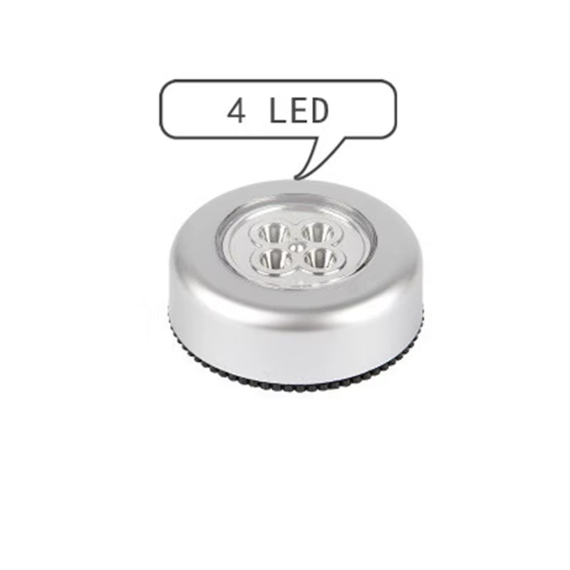 Stylish 3/4 LED Mini Touch Night Light - Wireless Cabinet & Outdoor Lamp for Kitchen & Wardrobe