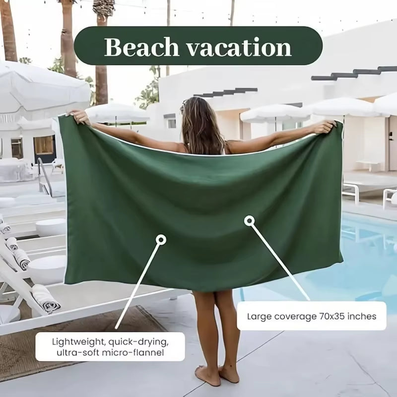 Magnetic Bath Towel Microfiber Quick Drying Beach Towel for Surfing, Swimming & Changing etc