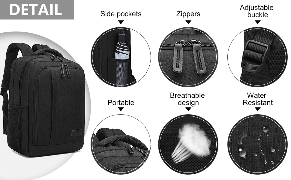 15.6 Inch Laptop Backpack for Men & Women - Business Travel, College, Work Computer Bag & Casual Daypack Rucksack