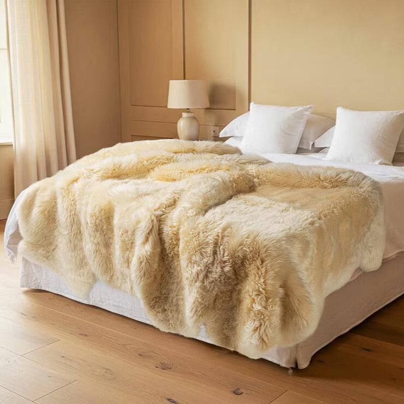 Longwool 100% Sheepskin Octo Rug, Champagne