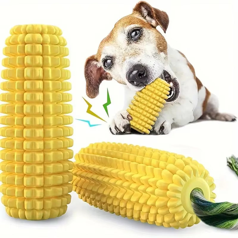 Dog Chew Toys for Aggressive Chewers, Tough Durable Squeaky Interactive Dog Toys, Puppy Teeth Chew Corn Stick Toy for Small Larg