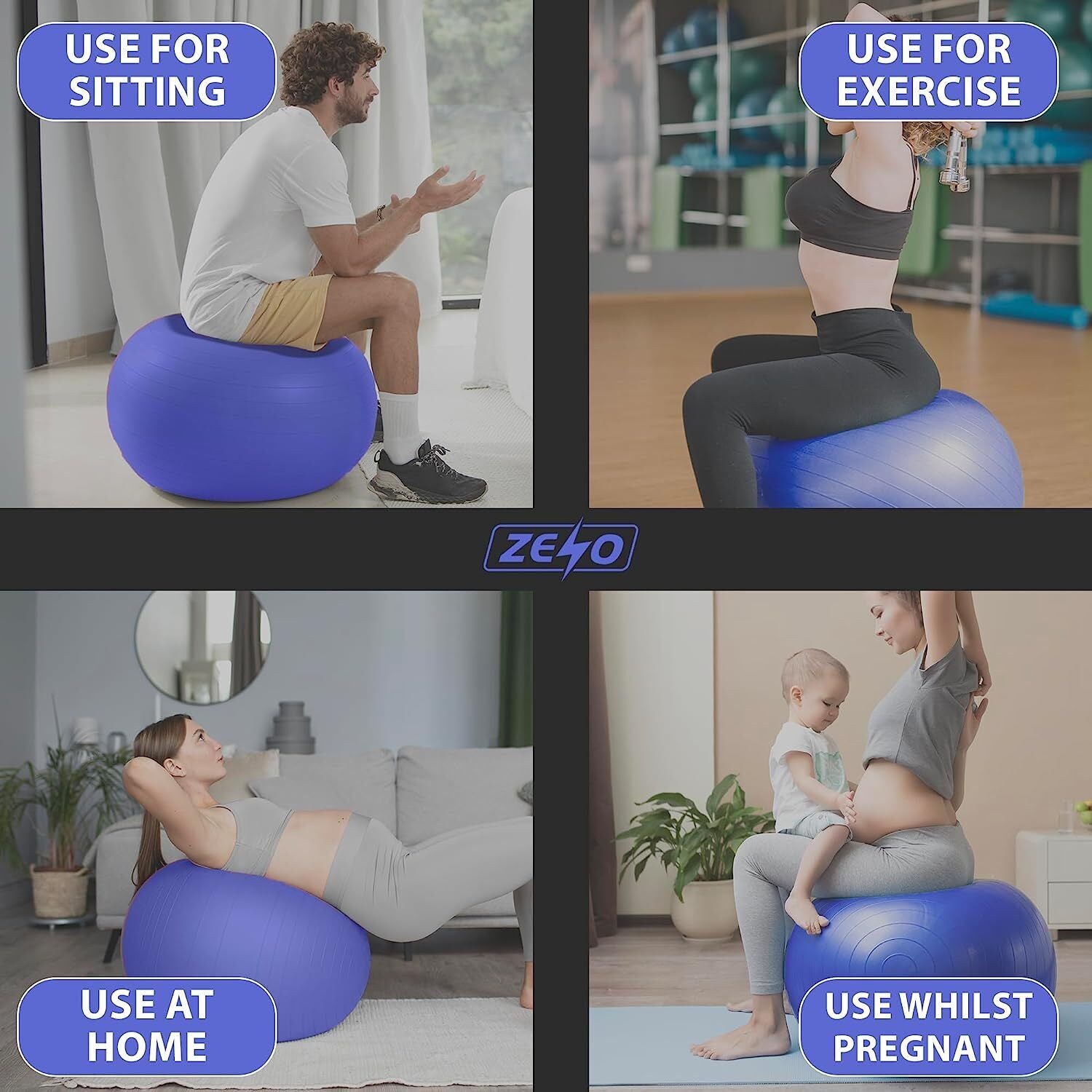 EXERCISE GYM BALL SWISS PILATES YOGA CORE TRAINING