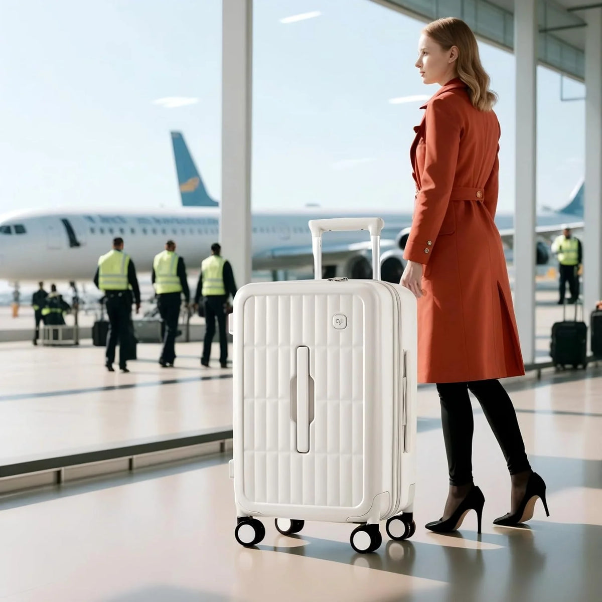 Spacious Hard Shell Suitcase with 8 Spinner Wheels – Smooth-Gliding Travel Luggage for Holidays and Business Trips