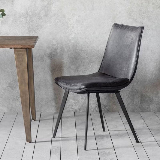 Hinks Grey Faux Leather Dining Chair, 2 Pack