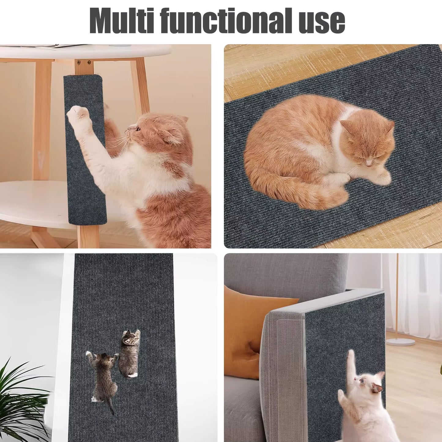 Trimmable Anti-Cat Scratch Mat - Self-Adhesive Furniture Protector for Couches, Sofas, and Walls