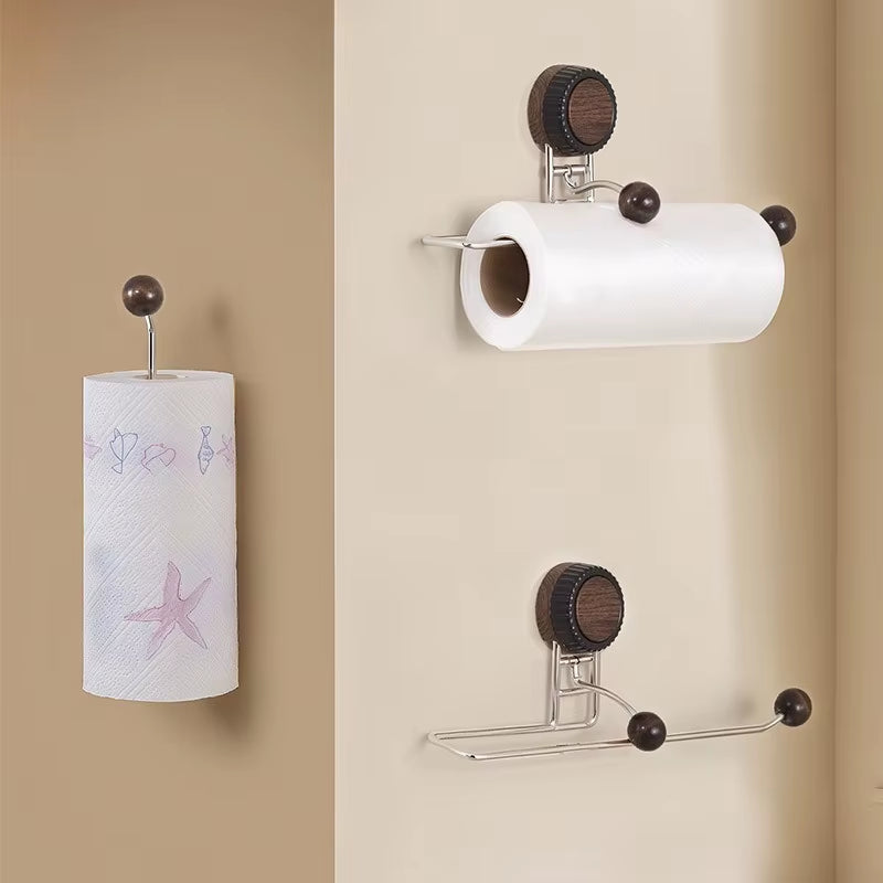 Premium Stainless Steel Wall-Mounted Towel Holder - Non-Piercing Vertical Paper Dispenser for Kitchen & Bathroom