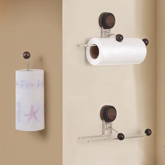Premium Stainless Steel Wall-Mounted Towel Holder - Non-Piercing Vertical Paper Dispenser for Kitchen & Bathroom