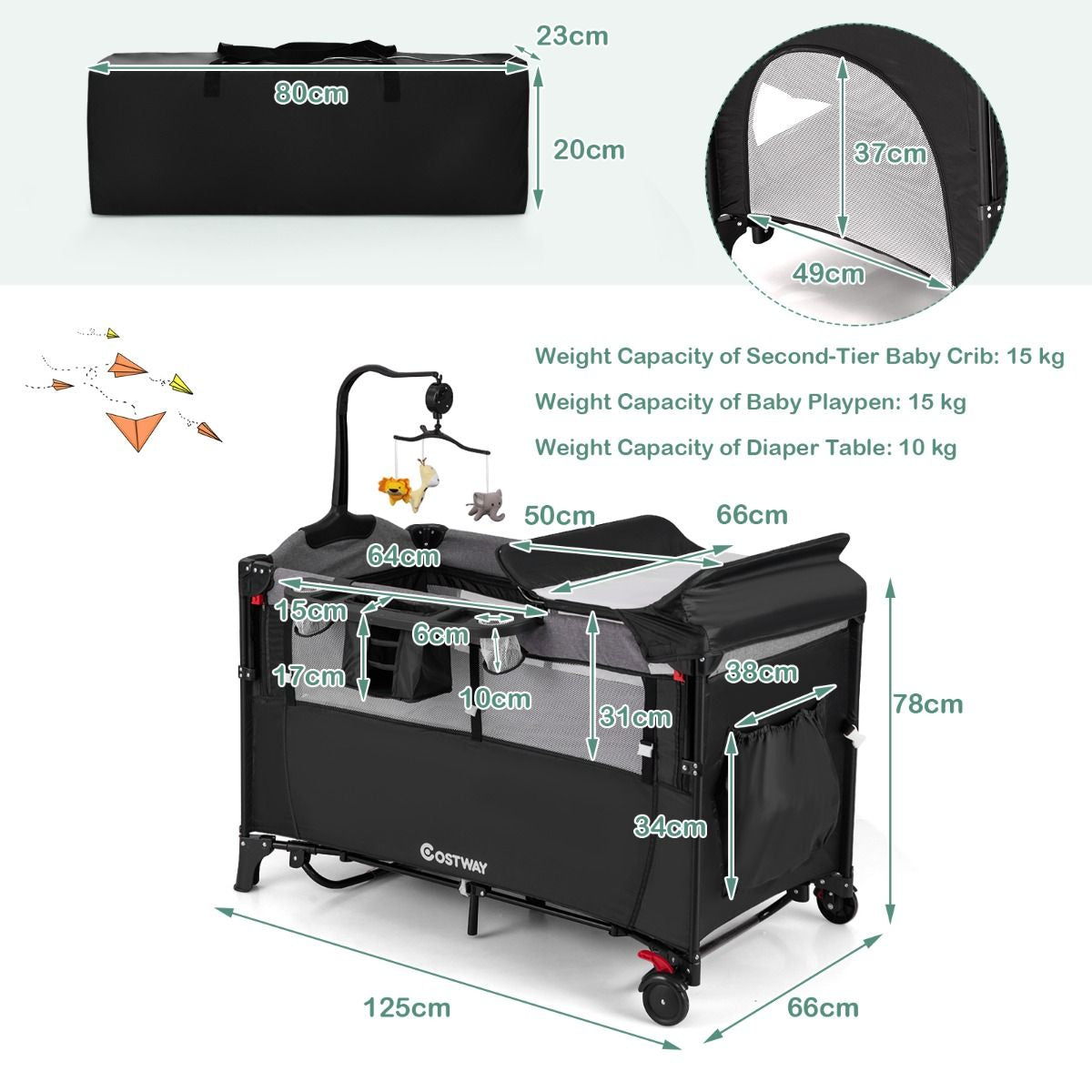 Versatile 5-in-1 Baby Bassinet & Bedside Sleeper with Nappy Changing Station and Fun Attached Toys