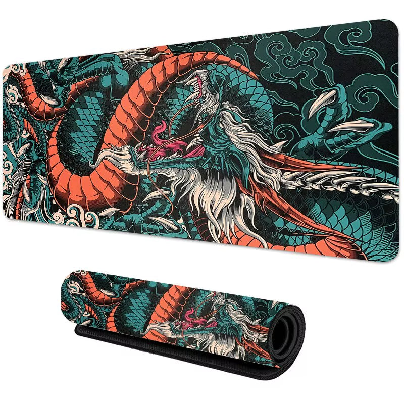 Japanese Dragon XXL Gaming Mousepad - Speed Desk Mat for Gamers