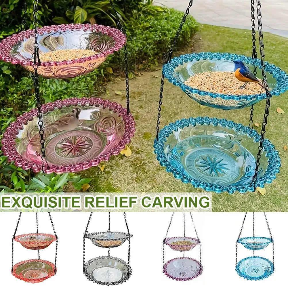 Hanging Bird Feeder Birdbath for Outdoor Garden Yard Farm Supplies Hummingbird Bird Bath Feeder Supplies Backyard Decor Birdbath