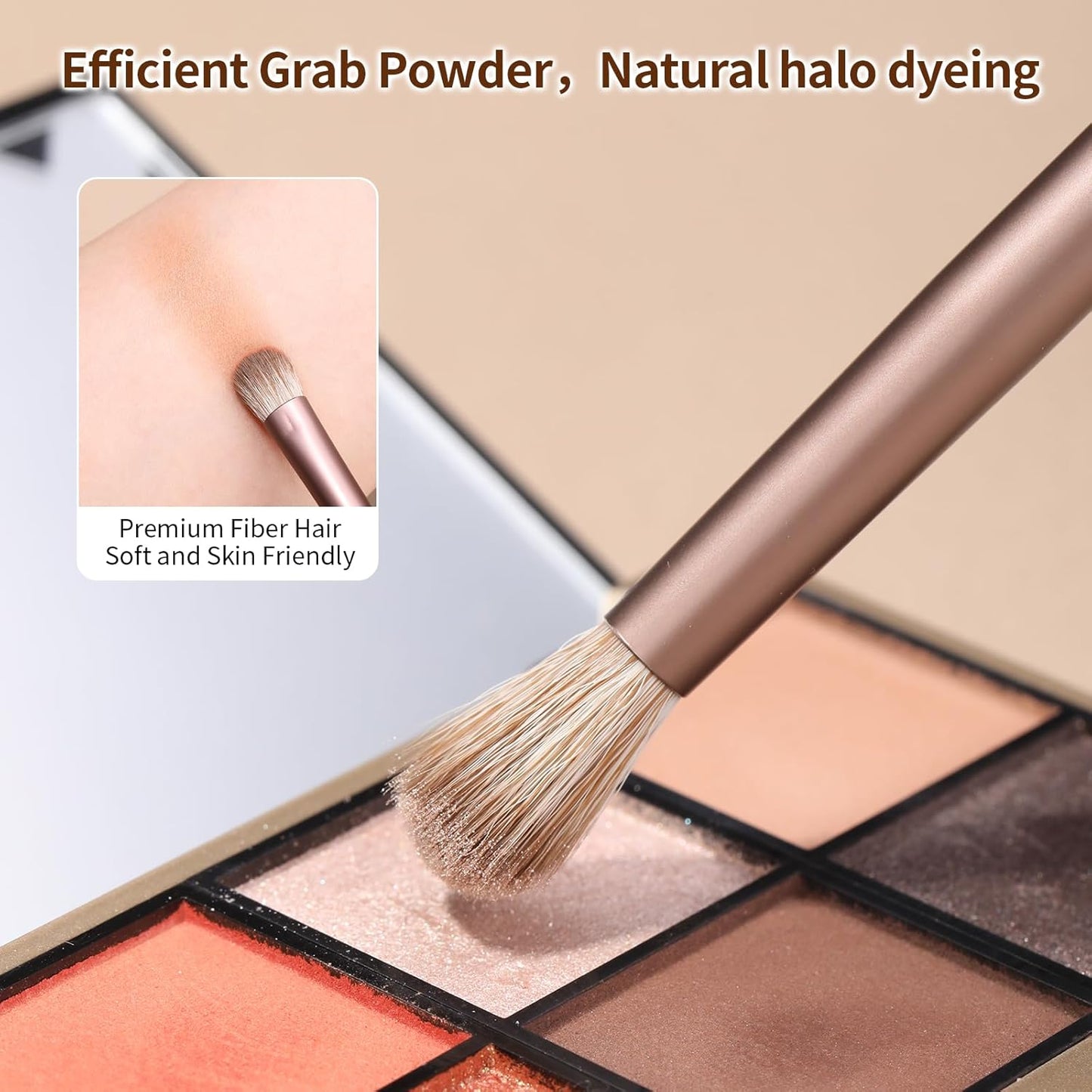 Premium 8-Piece  Eyeshadow Makeup Brush Set - Synthetic Eyebrow, Eyeliner, and Blending Brushes