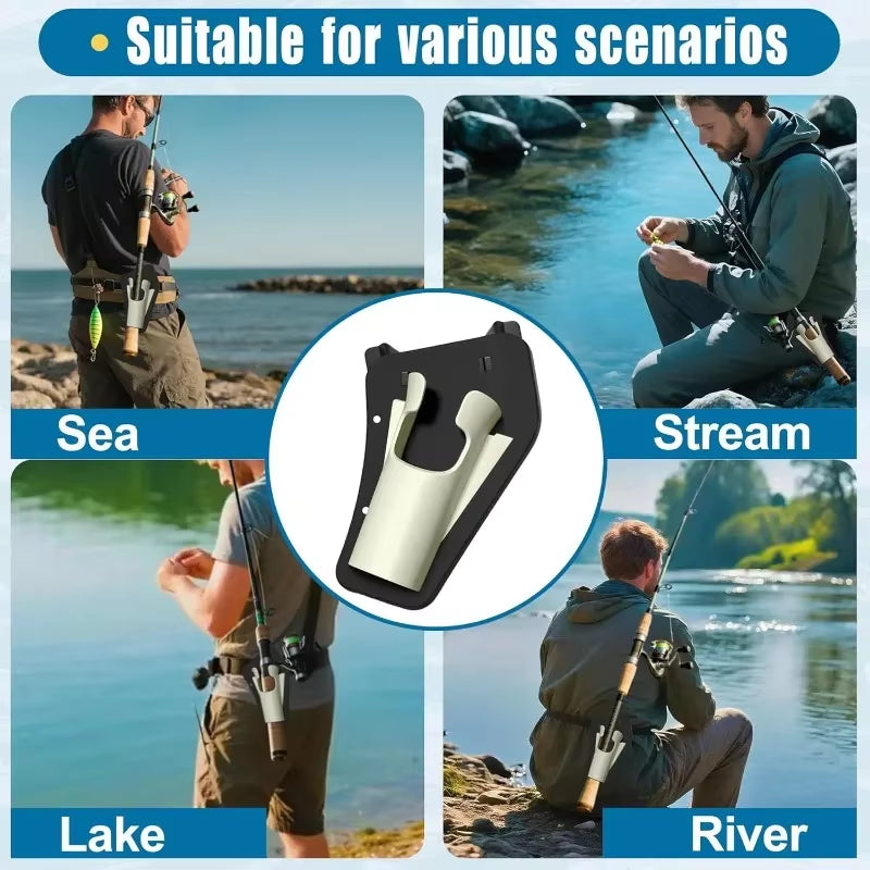 1PC Outdoor Fishing Rod Waist Holster Hands-Free Slide-In Design Durable Quick Access Compartments Fly Bank Fishing