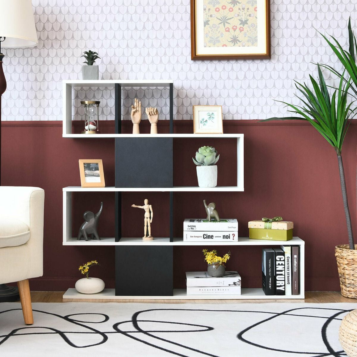 5-Tier Bookshelf for Display and Storage in Home and Office Environments