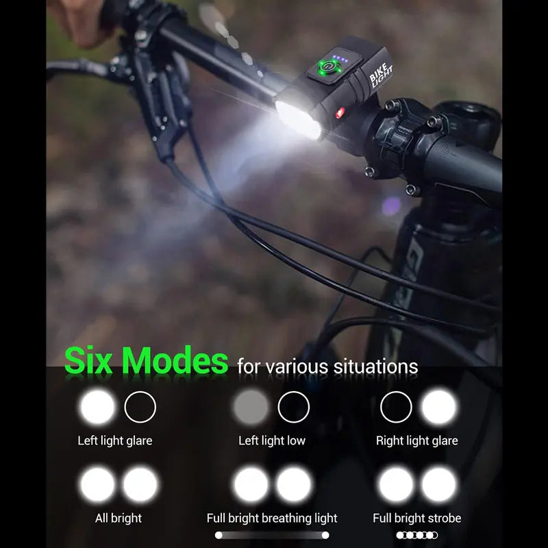 Victoper Bike Light, High Lumens Super Bright Bicycle Lite, 6+4 Modes USB Rechargeable Bike Headlight & Taillight Set