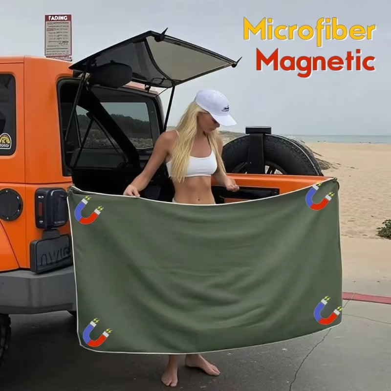 Magnetic Bath Towel Microfiber Quick Drying Beach Towel for Surfing, Swimming & Changing etc