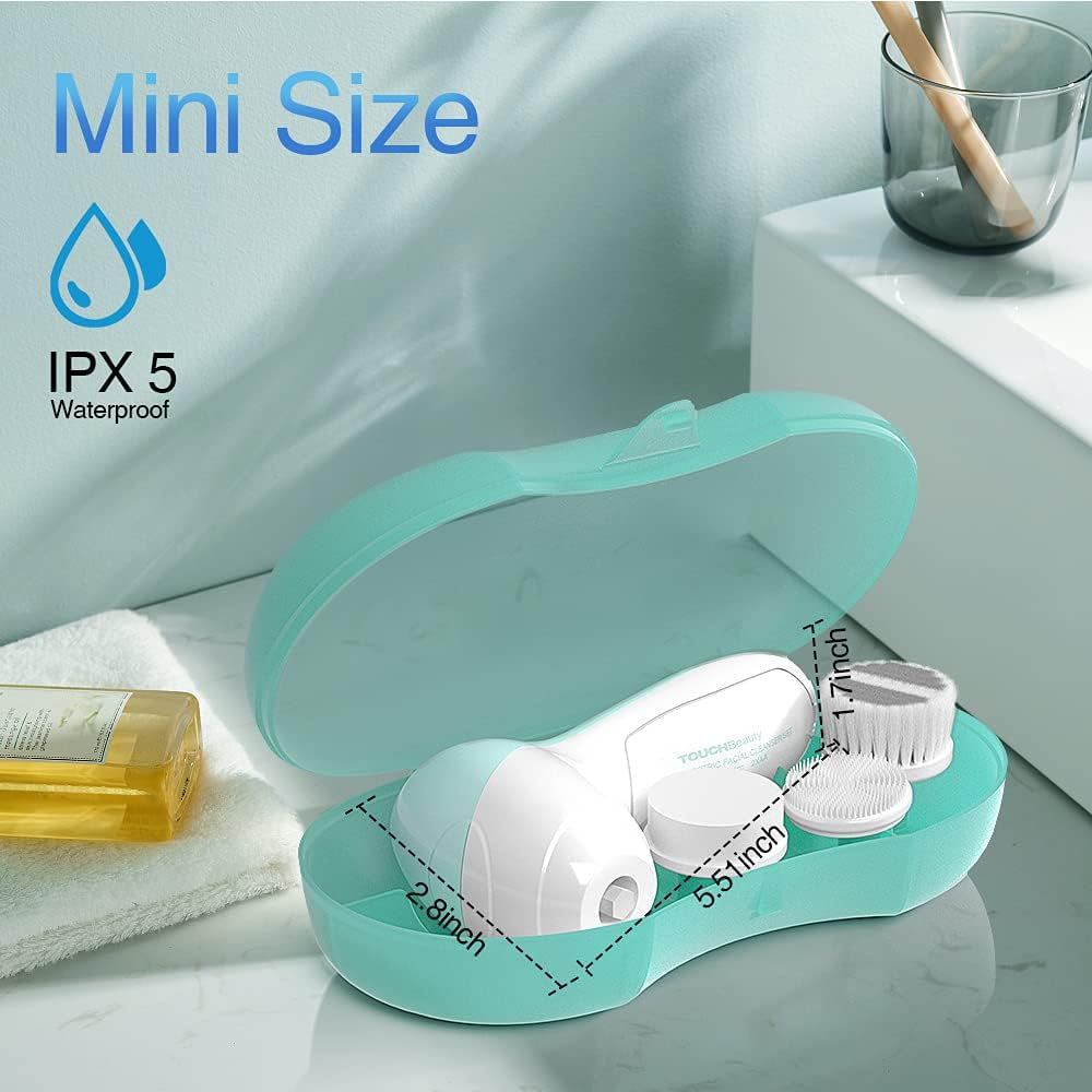 Revitalize Your Skin: Electric Facial Cleansing Brush with 3 Brush Heads, Dual Speed, Waterproof Design & Portable Case - Perfect for Sensitive & Oily Skin!