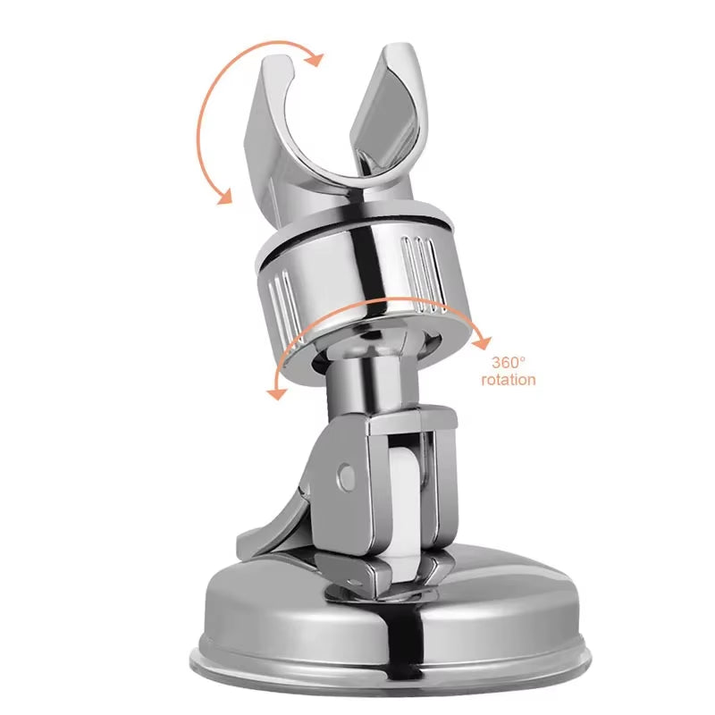 Strong Suction Cup Adjustable Shower Head Bracket - Nail-Free Bathroom Mount